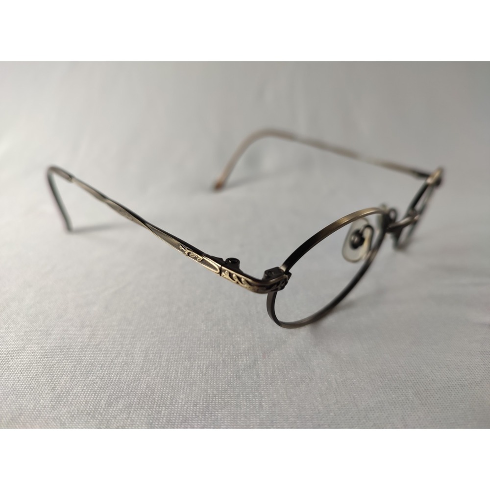 VTG Laura Ashley Ruth Antique Gold Oval Eyeglass Frames 47-20-135 Engraved Japan